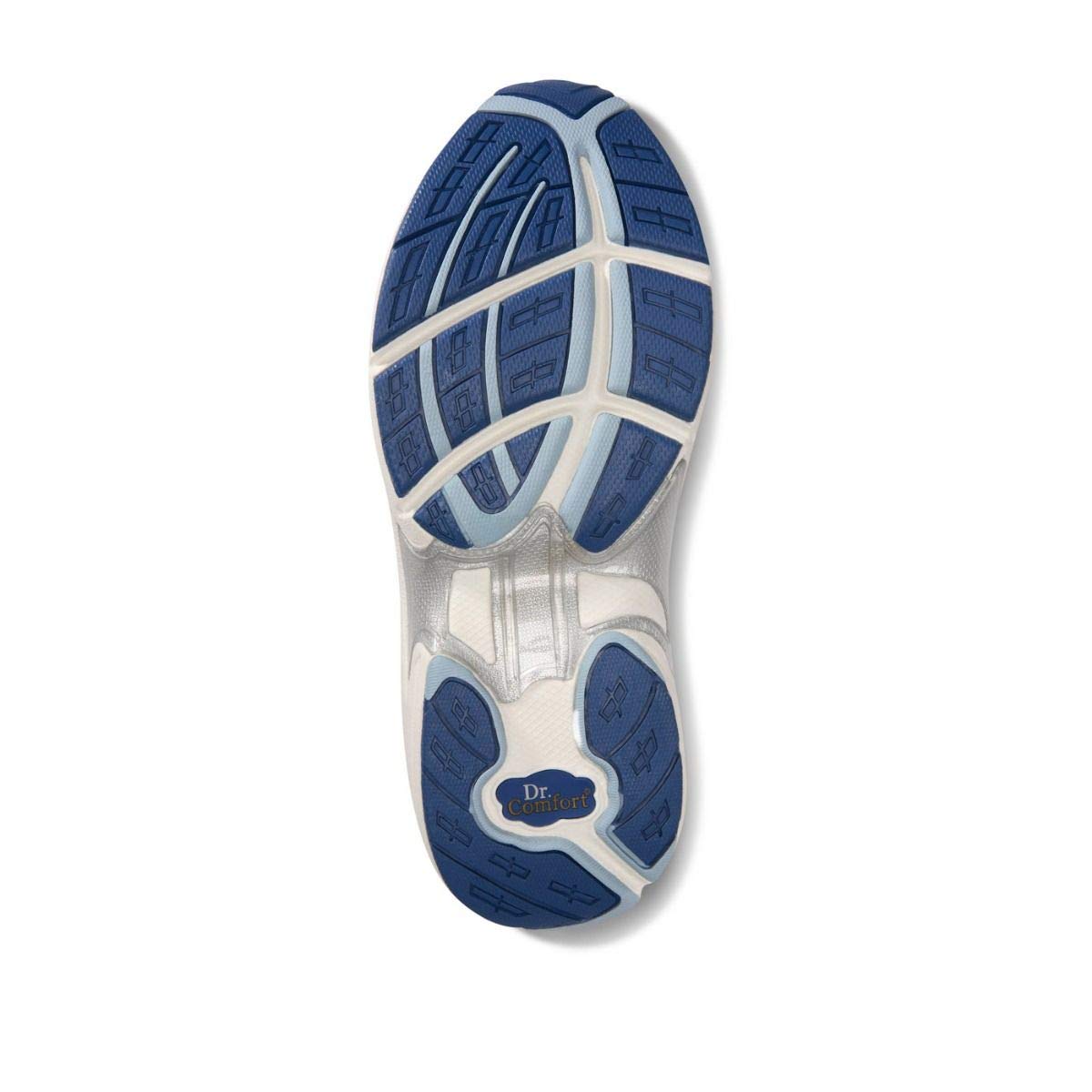 Dr. Comfort Refresh Women's Therapeutic Athletic Shoes with Gel Inserts - Diabetic Running Shoes for Women, White/Blue, Size 7 Wide (C-D) - Perfect for Walking, Jogging & Daily Comfort
