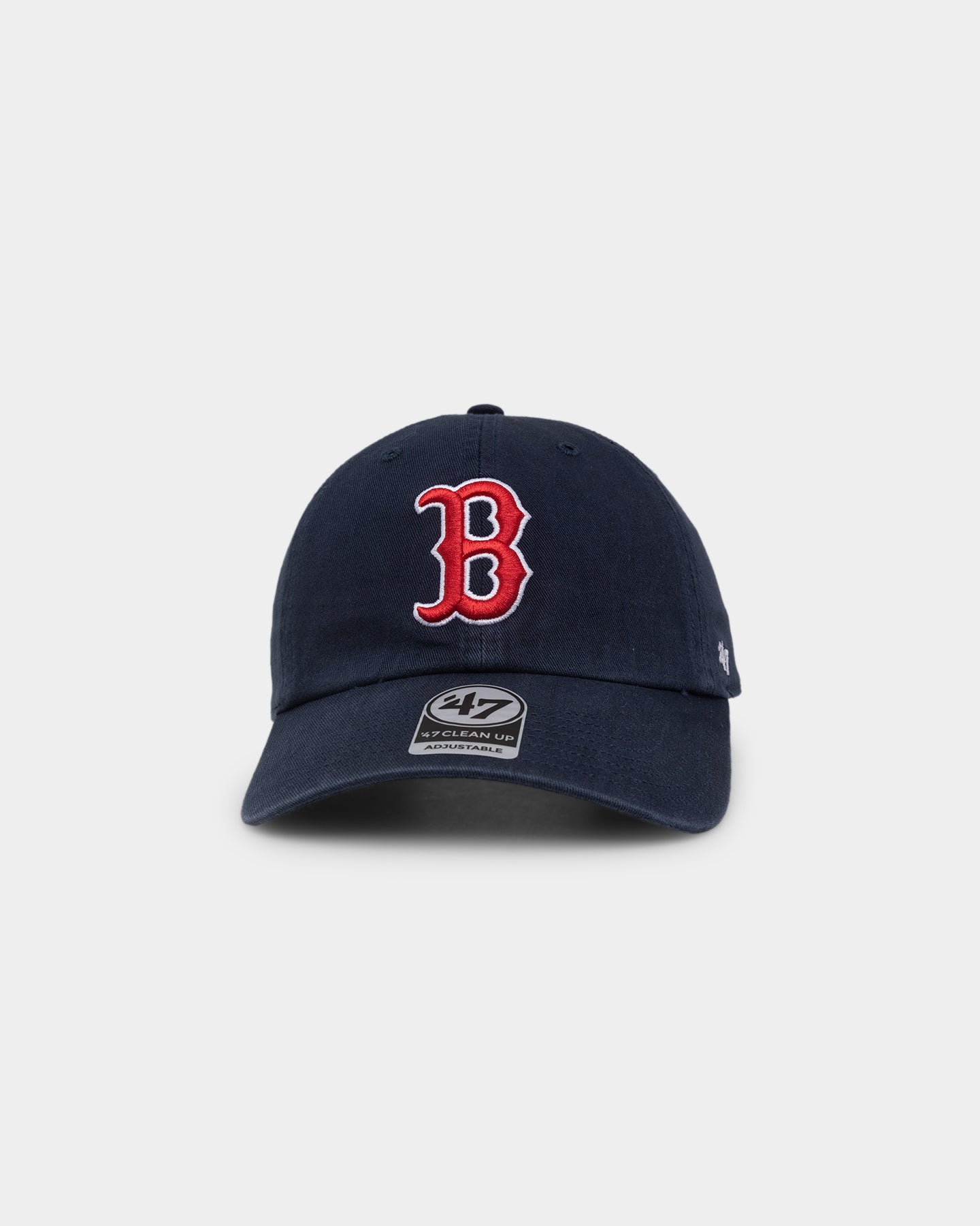 47 Brand Men's Boston Red Sox Clean Up Adjustable Strapback Hat - Navy Blue Baseball Cap for Fans, Game Day & Casual Wear