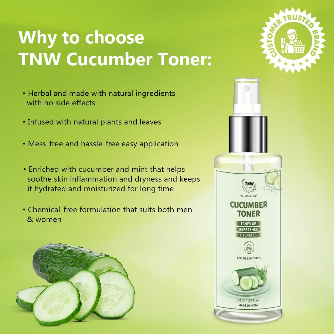 Vitamin C Exfoliating Face Wash & Cucumber Toner Set (100ml Each) for Glowing Skin - Natural Skincare Combo with No Harmful Chemicals | Gentle Cleanser & Makeup Remover | Perfect for Daily Skincare Routine & Post-Workout Refresh