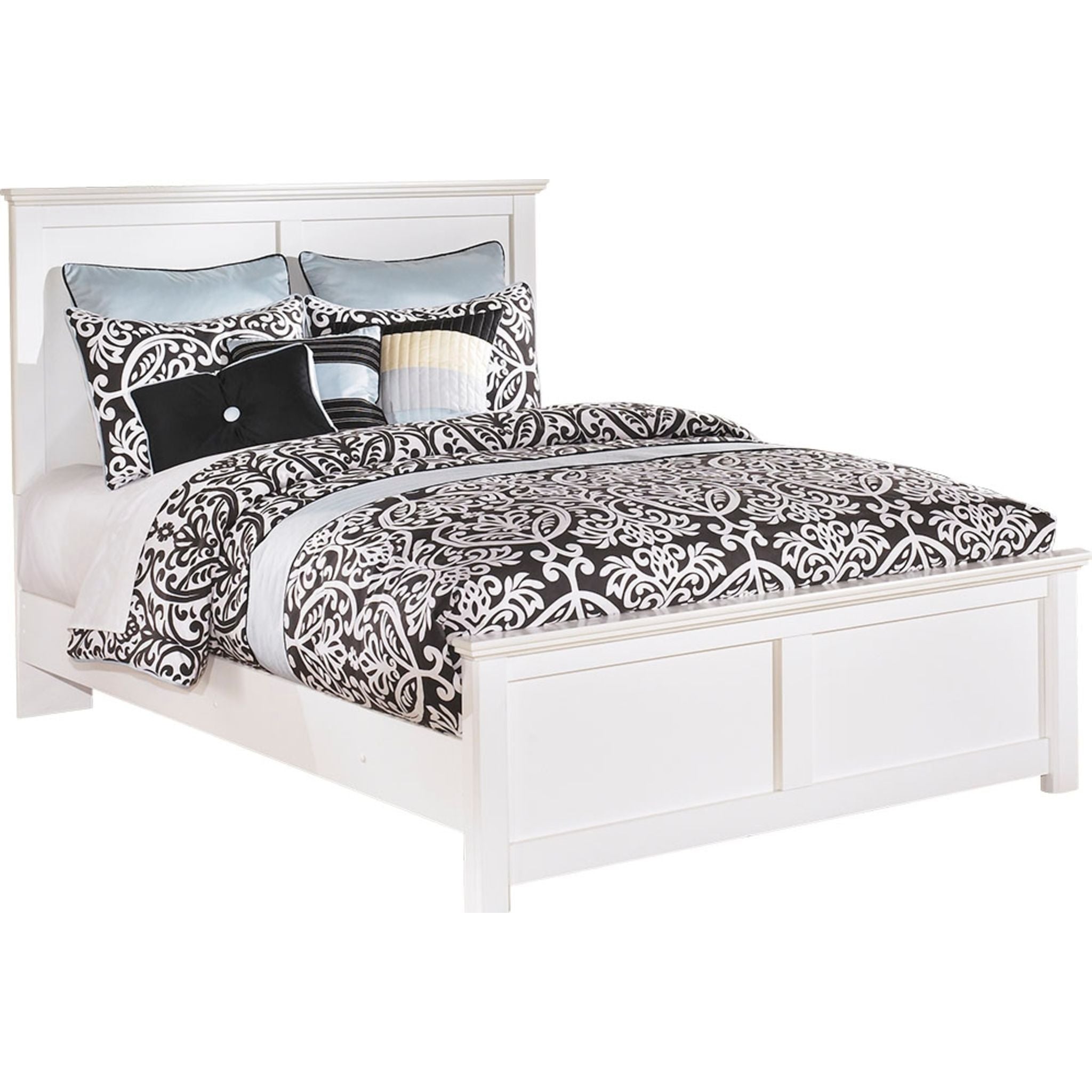 Bostwick Shoals 5-Piece Queen Size Bedroom Set - White Wooden Panel Bed Frame with Matching Furniture for Modern Home Decor | Perfect for Master Bedroom or Guest Room Setup