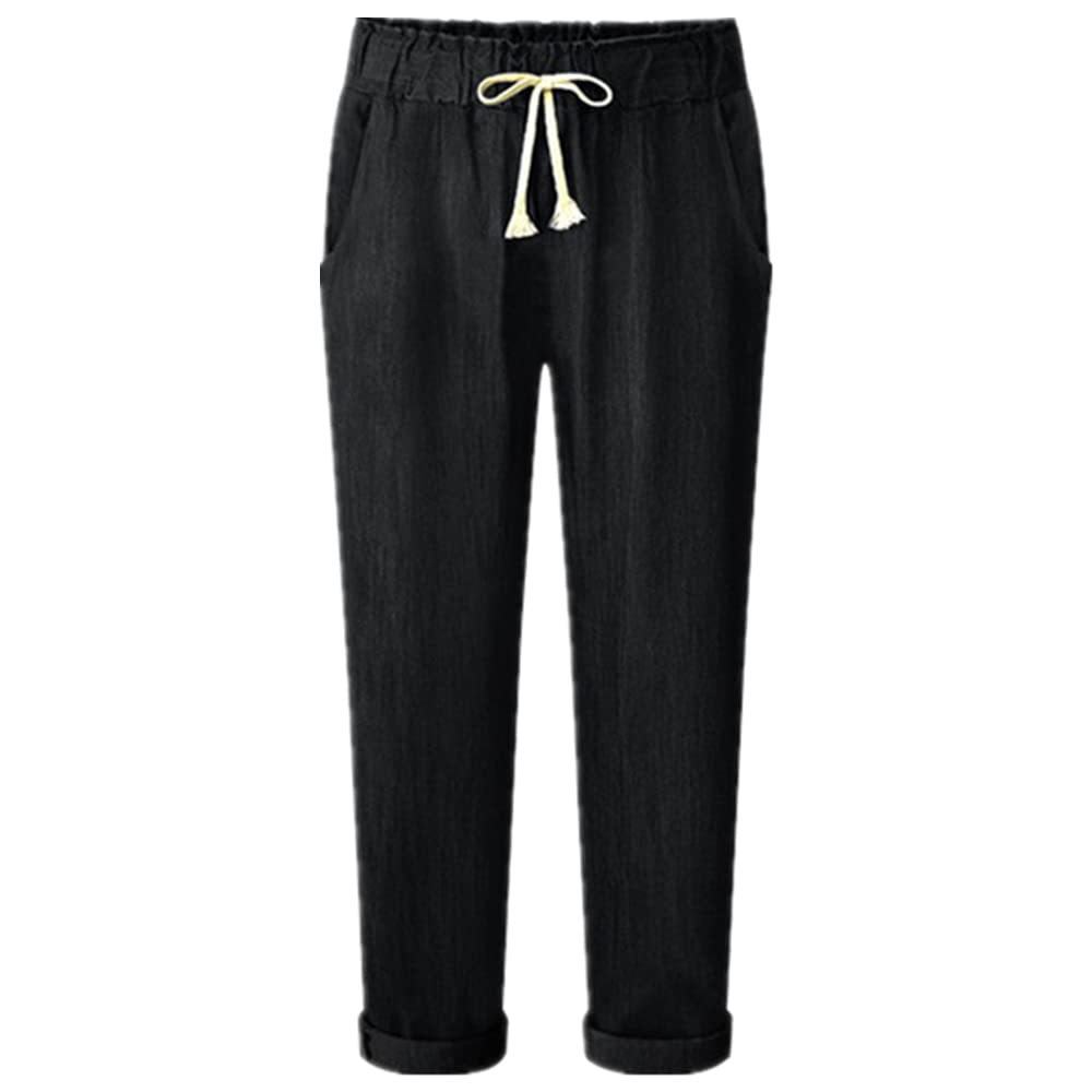 Women's Harem Jeans - Loose Waist Straight Leg Pants for Comfort & Style | Perfect for Casual Wear, Yoga & Lounge Outfits