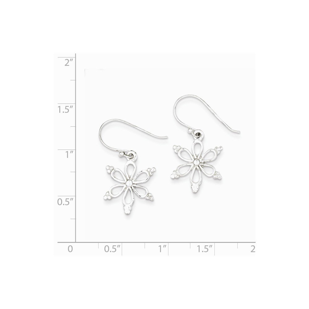 Sterling Silver Snowflake Shepherd Hook Dangle Earrings for Women - Elegant Winter Jewelry Gift for Christmas, Party & Holiday Events