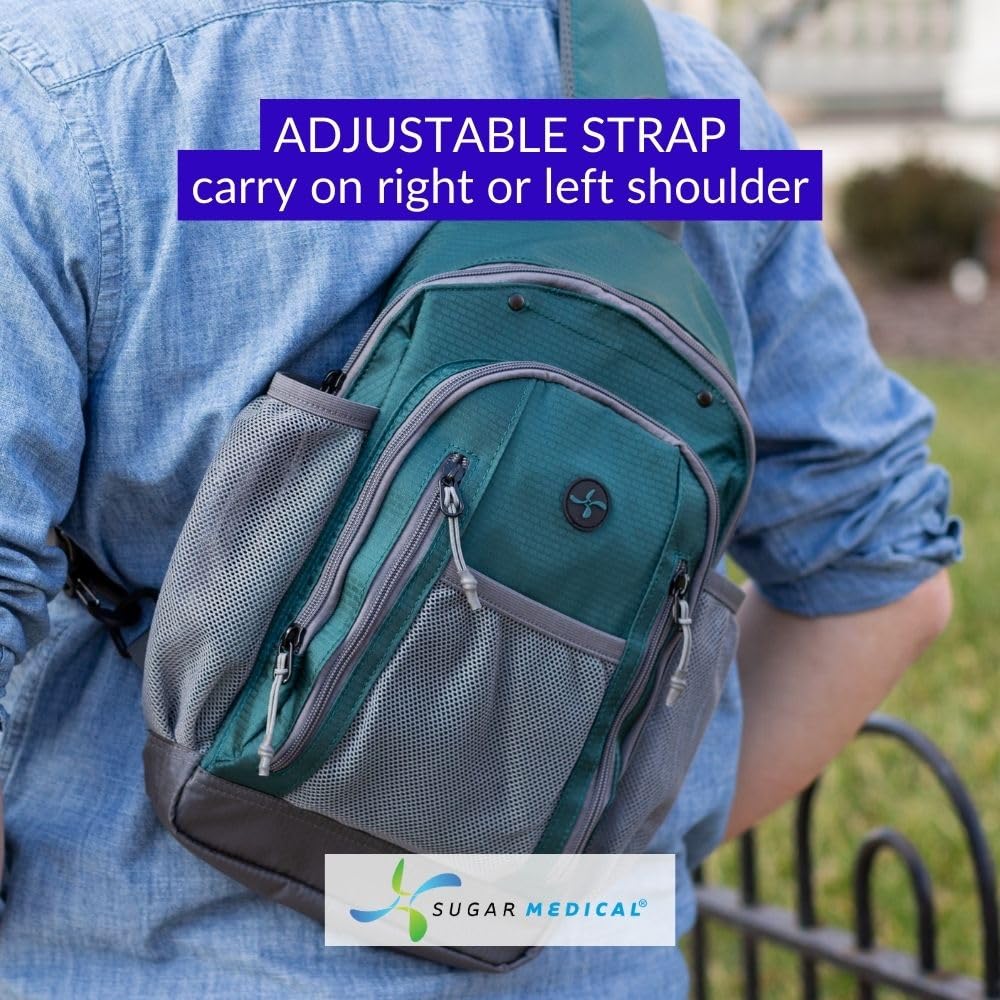 Insulated Diabetes Sling Backpack for Diabetic Supplies | Medical Travel Case with Glucose Meter Storage | Waterproof Diabetic Care Organizer (Storm) - Perfect for Travel, Work & Daily Diabetes Management