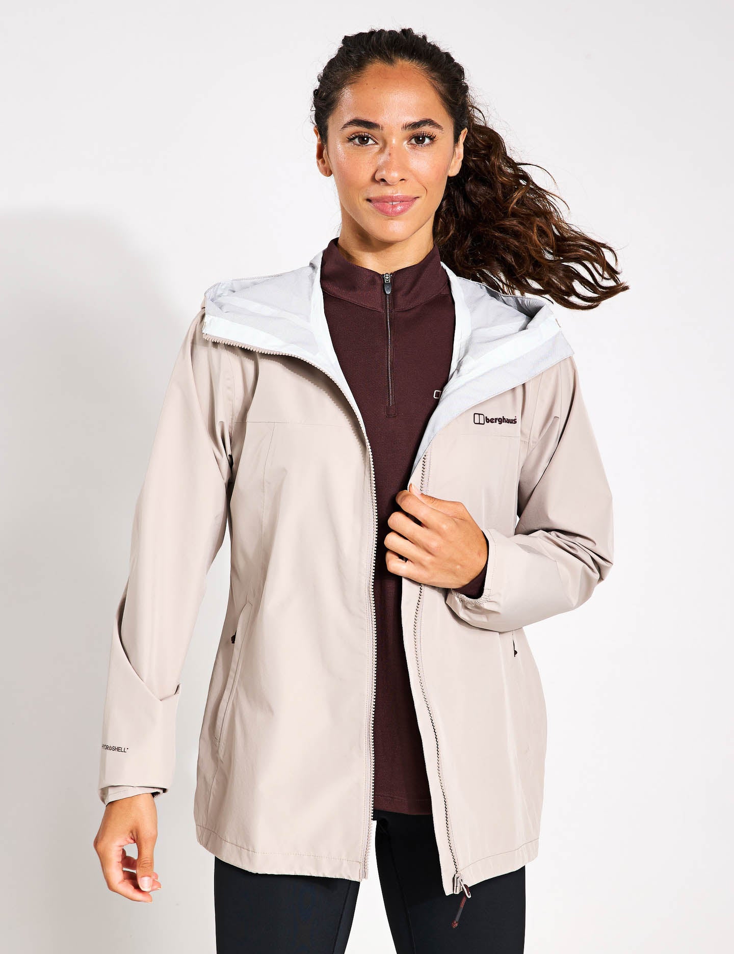 Deluge Pro 3.0 Waterproof Jacket for Men & Women - Lightweight Raincoat with Breathable Technology - Taupe Outdoor Hiking & Travel Windbreaker