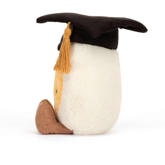 Amuseables Boiled Egg Graduation Plush Toy - Cute Funny Graduation Gift for Students & Teachers - Perfect for Graduation Parties, School Events & Office Decor