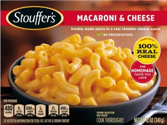Stouffer's Frozen Macaroni and Cheese & Meat Sauce Spaghetti Variety Pack - 12 oz Each | Easy Microwave Meals for Quick Lunches & Family Dinners