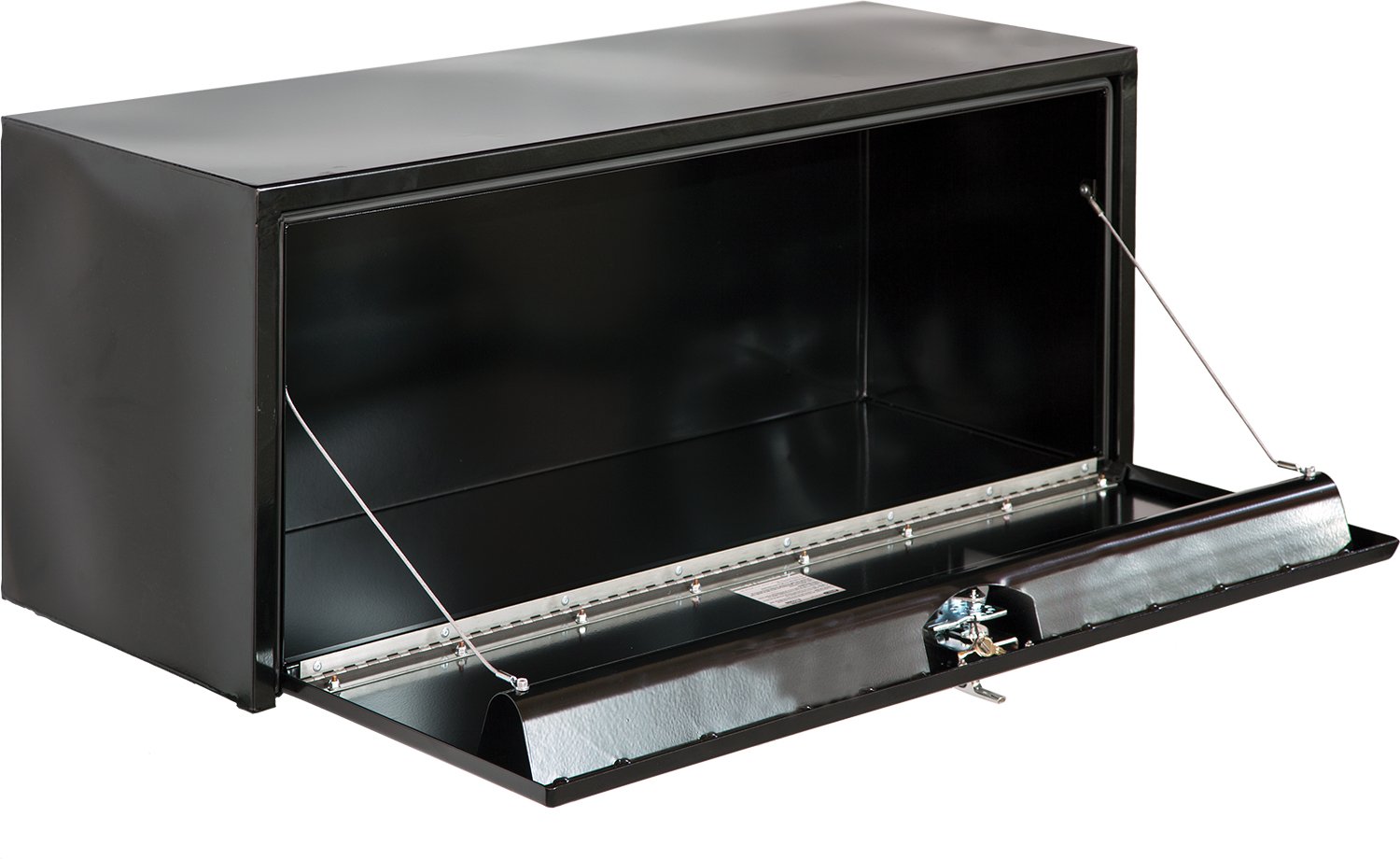 Buyers Products 1702315 Black Steel Underbody Truck Tool Box - 18x18x60 Inch Lockable T-Handle Storage Chest | Made in USA | Durable Organizer for Truck Bed Tools & Equipment | Ideal for Construction, Landscaping & Fleet Maintenance