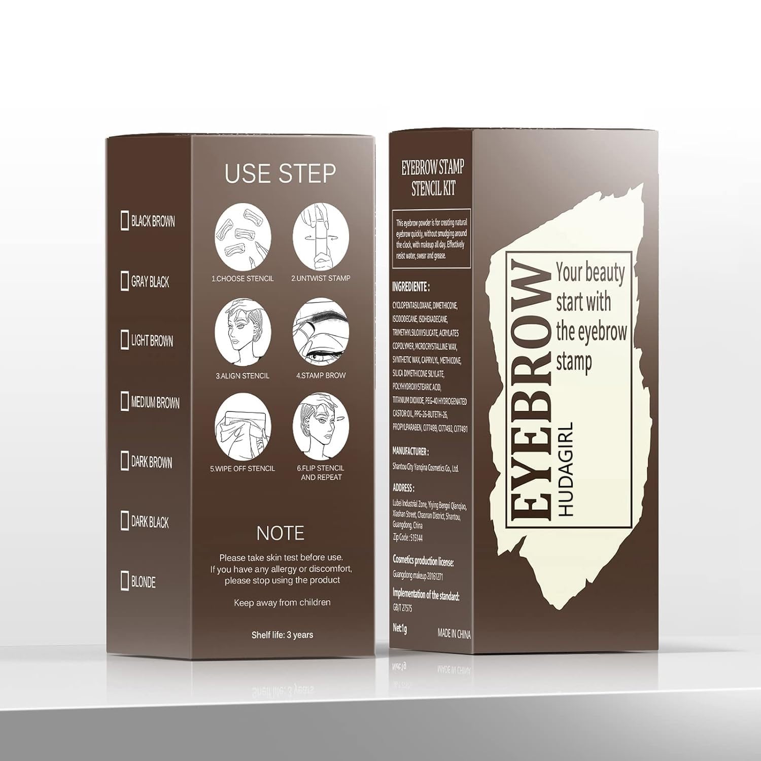 Eyebrow Stamp Stencil Kit - 1 Step Eyebrow Stamp for Perfect Natural Brows, Waterproof & Long-Lasting, Includes 3 Reusable Stencils & 2 Eyebrow Brushes (6-Piece Set) - Ideal for Quick Eyebrow Makeup at Home, Travel, or Daily Beauty Routine