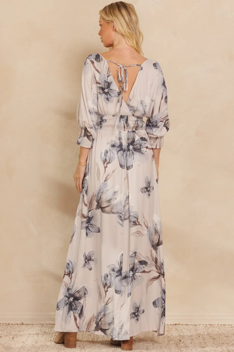 Floral Print Open Back Maxi Dress for Women - Summer Beach Vacation, Resort Wear, Boho Chic Dress for Pool Party & Tropical Getaways