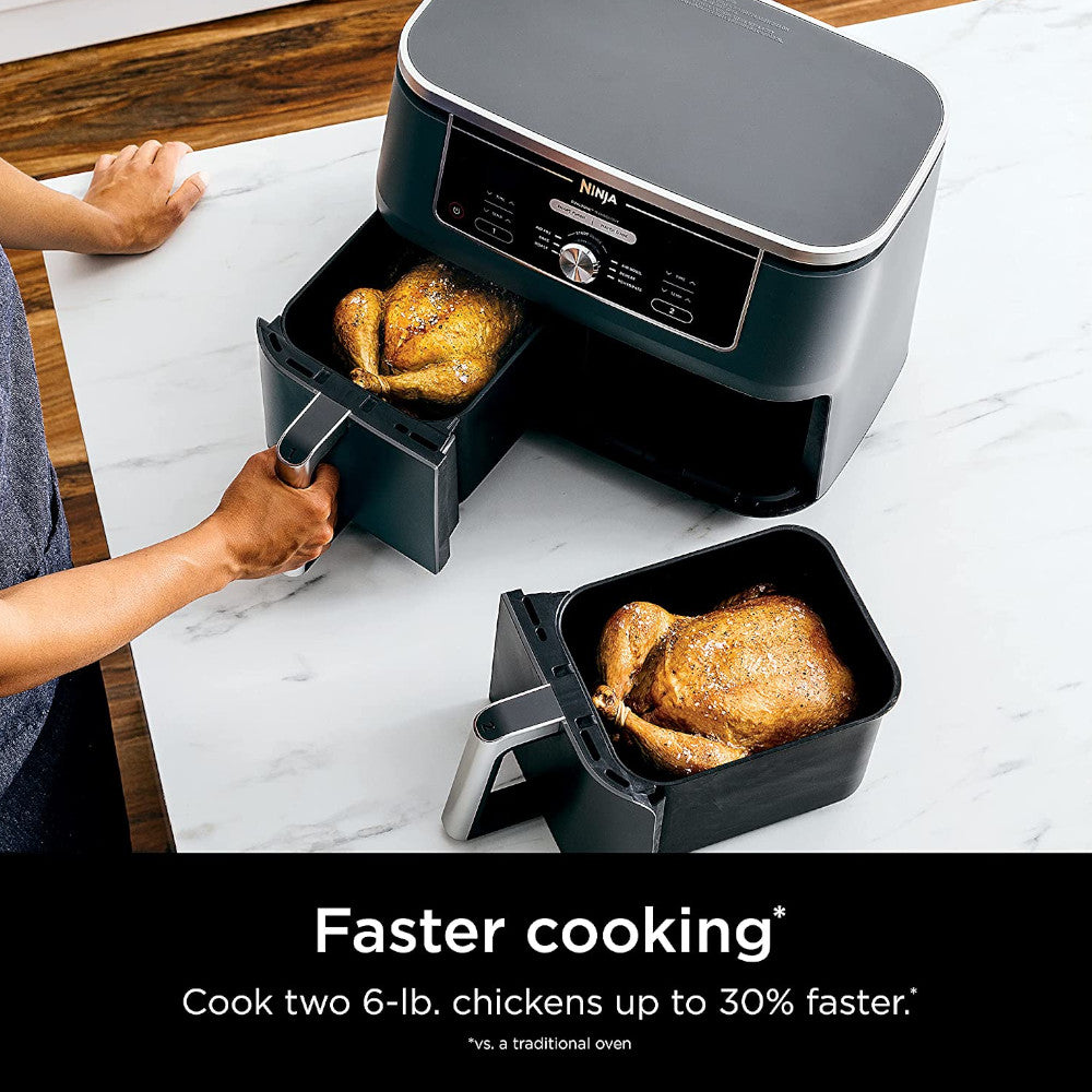 Ninja Foodi 10 Quart 6-in-1 DualZone XL 2 Basket Air Fryer (AD350CO) - Large Capacity Air Fryer for Family Cooking, Healthy Meals & Party Snacks