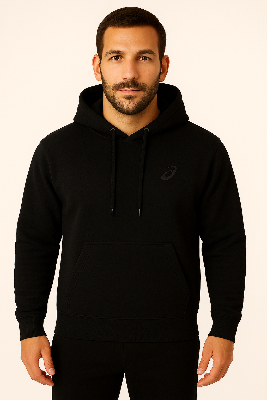 ASICS Men's Fleece Black Hoodie - Warm & Comfortable Pullover for Running, Gym & Casual Wear | Winter Outdoor Sports & Everyday Use