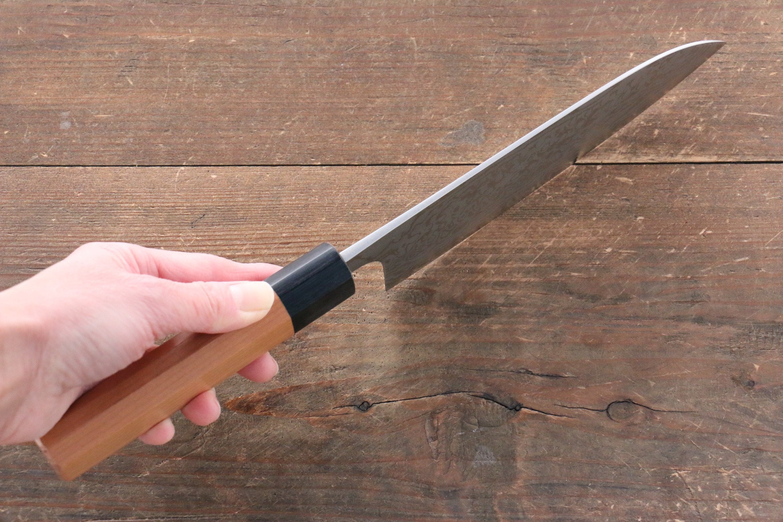 VG10 Damascus Steel Santoku Knife 170mm - Cherry Blossom Wood Handle Japanese Kitchen Knife for Slicing, Dicing & Chopping Vegetables, Meat & Fish - Perfect for Home Chefs & Professional Cooking