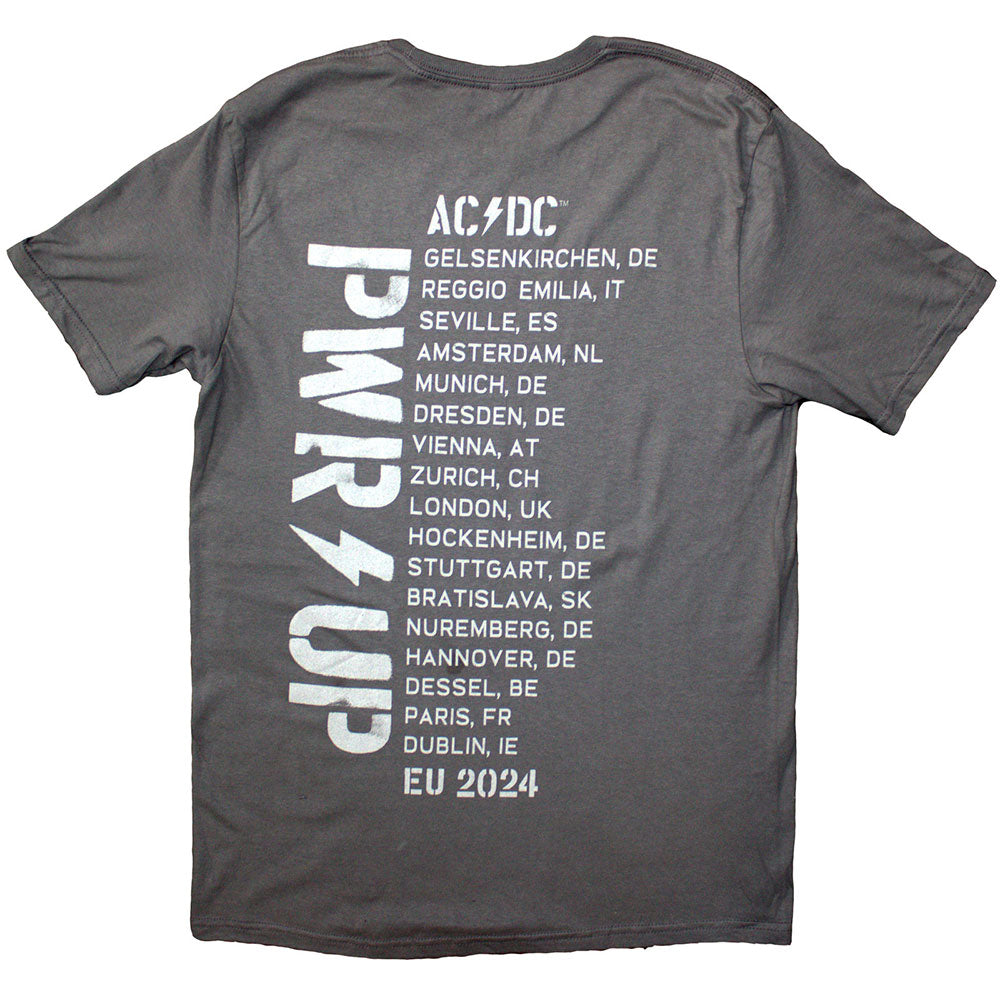 AC/DC Official Logo EU Tour 2024 Vintage Band T-Shirt - Rock Music Merchandise for Concerts & Casual Wear
