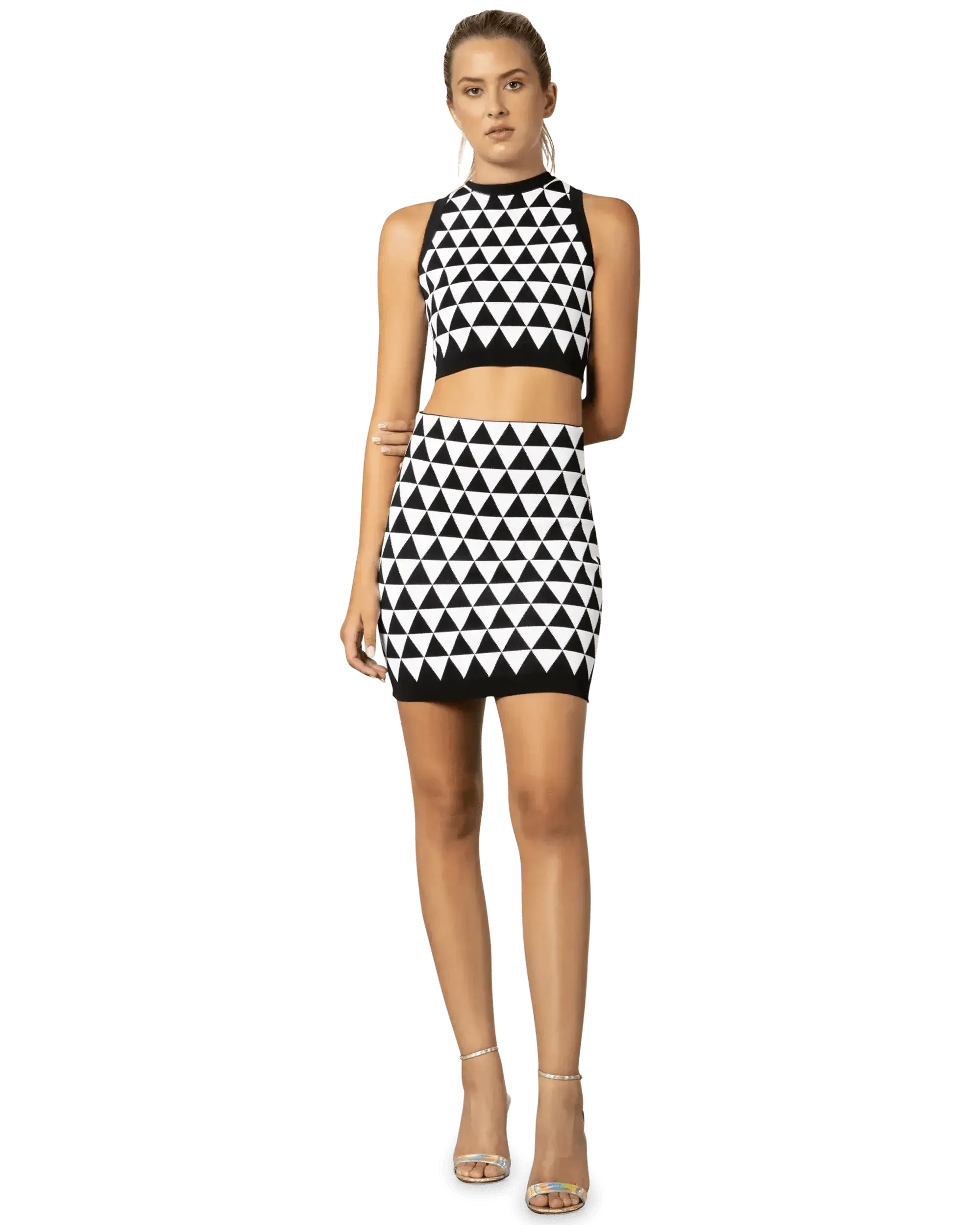 Geometric Print Mini Skirt - Trendy A-Line Denim Skirt for Women | Perfect for Casual Outfits, Parties & Summer Fashion