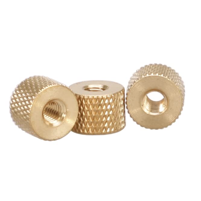 M2.5 Brass Knurled Thumb Nuts - Pack of 10 - Easy-Grip Fasteners for DIY Projects, Electronics, and Machinery Assembly