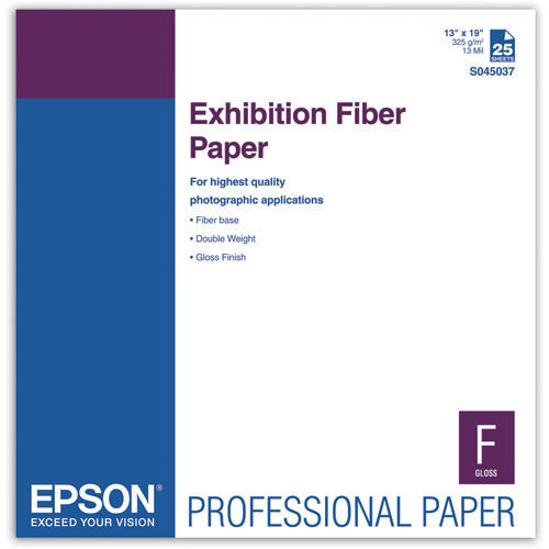 Epson Premium Exhibition Fiber Paper 13x19 Inches - 25 Sheets Pack for Professional Photo Printing, Art Prints & Fine Art Photography - Ideal for Galleries, Exhibits & Home Decor
