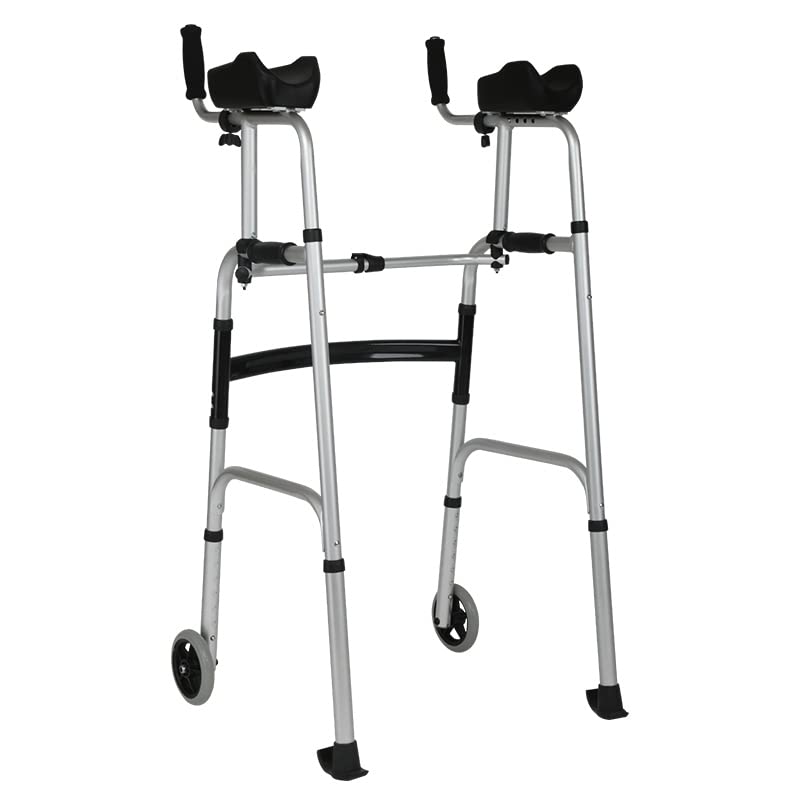 Adjustable Height Rolling Walker with Seat & Armrest Pads - Comfortable Cushion, 4 Wheels for Seniors & Mobility Assistance - Ideal for Indoor/Outdoor Use, Recovery & Daily Support