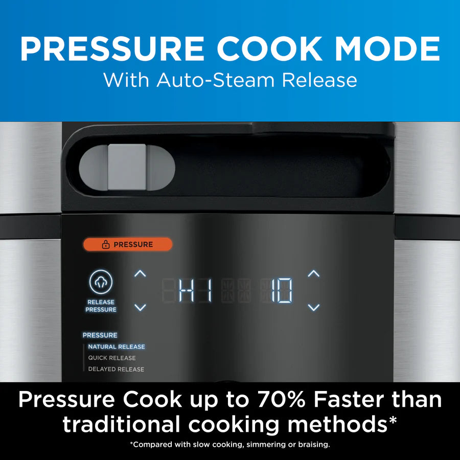 Ninja Foodi SmartLid Multi Cooker - 6-in-1 Pressure Cooker, Air Fryer, Slow Cooker, Steamer, Sauté Pan & Yogurt Maker - Perfect for Family Dinners, Meal Prep & Healthy Cooking