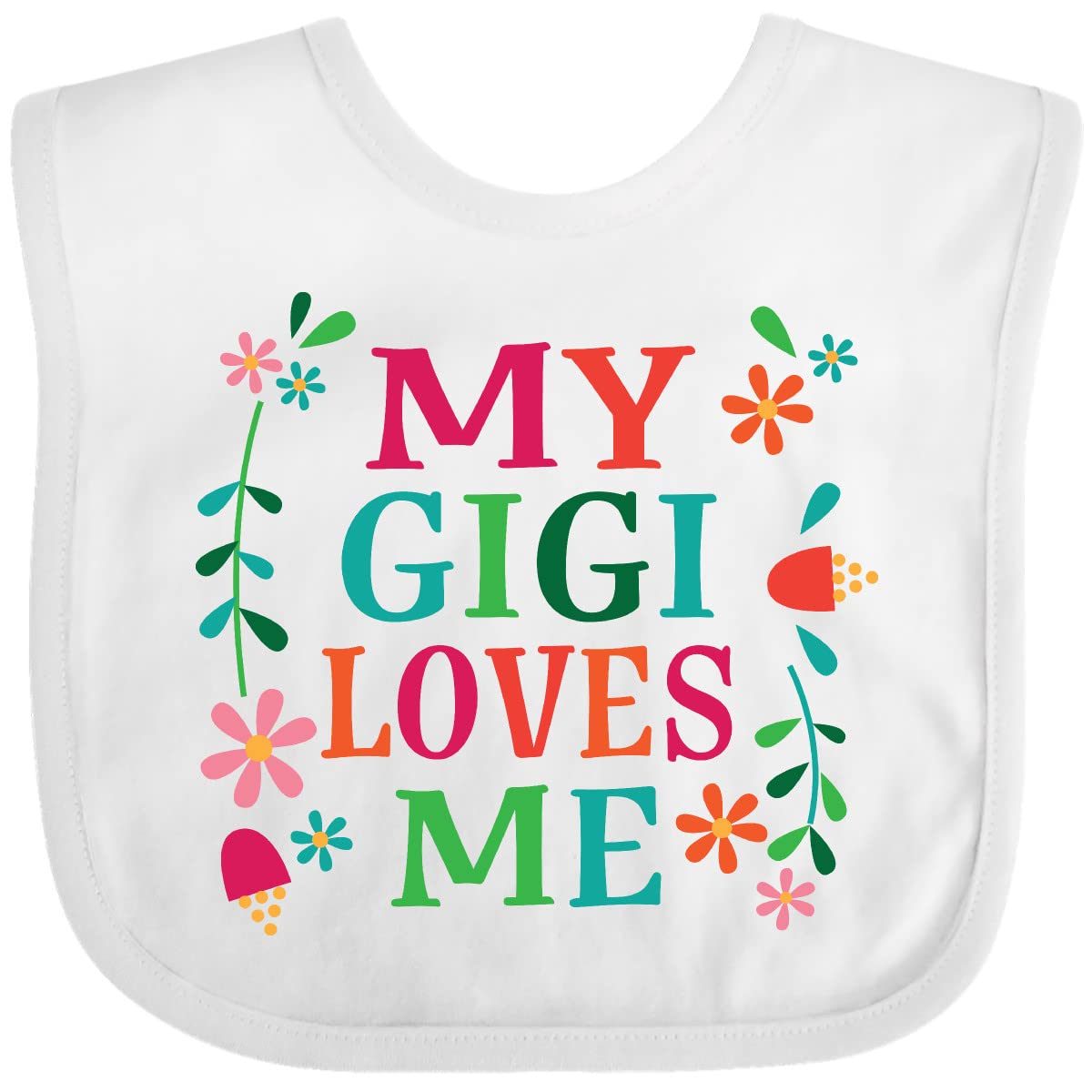 Inktastic My Gigi Loves Me Baby Bib - Cute Girls Apparel for Infants & Toddlers - Perfect for Feeding, Playtime & Photo Shoots