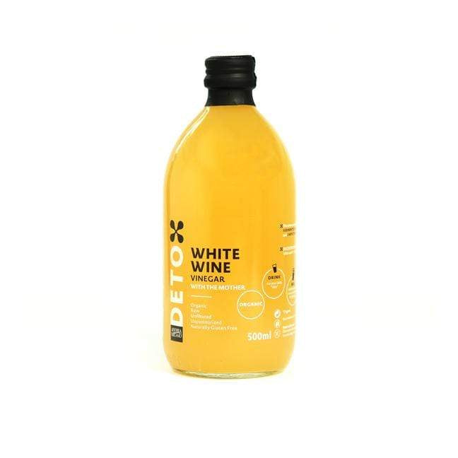 Organic White Wine Vinegar with The Mother - 16.9oz (500ml) - Raw, Unfiltered & Unpasteurized - Perfect for Salad Dressings, Pickling & Natural Cleaning