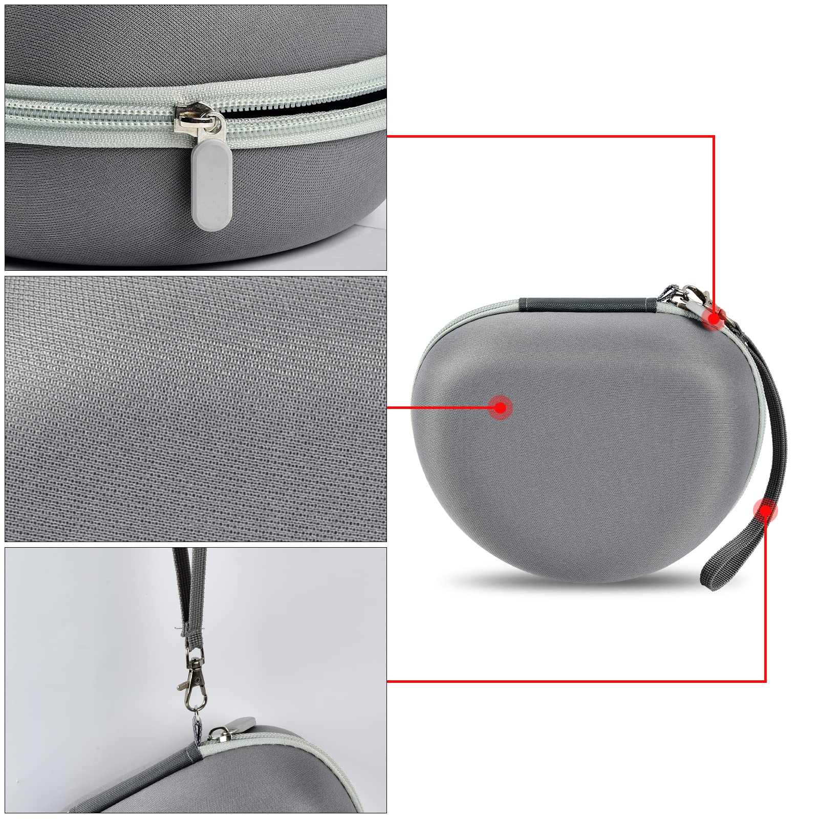 Premium Hard Case for Skullcandy Crusher/Hesh/Evo & Beats Studio Pro/Solo Wireless Headphones - Durable Grey Protective Storage Box for Travel, Gym & Daily Use