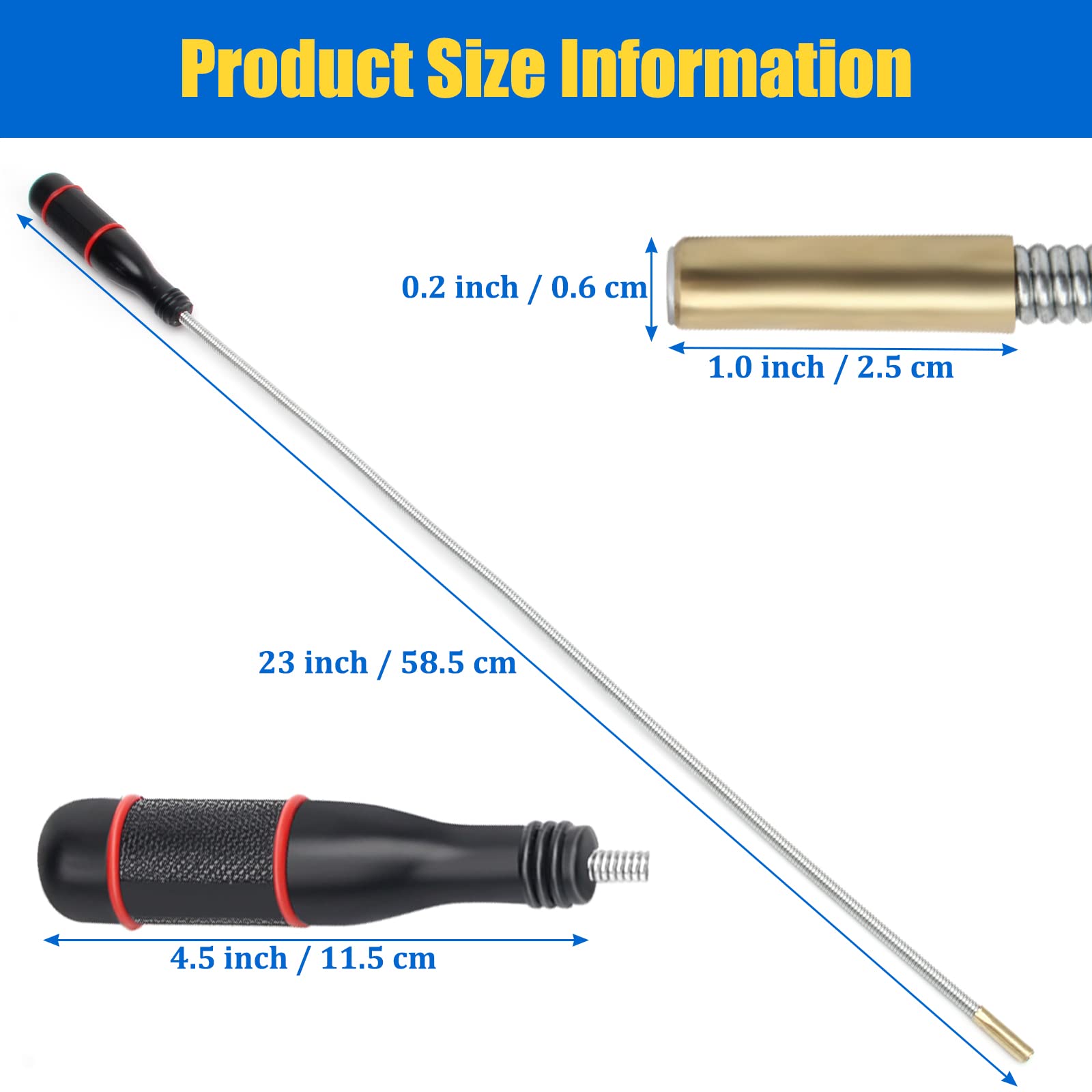 Flexible Magnetic Pickup Tool 2Pcs - for Car Keys, Bolts, Nuts & Screws in Hard-to-Reach Areas