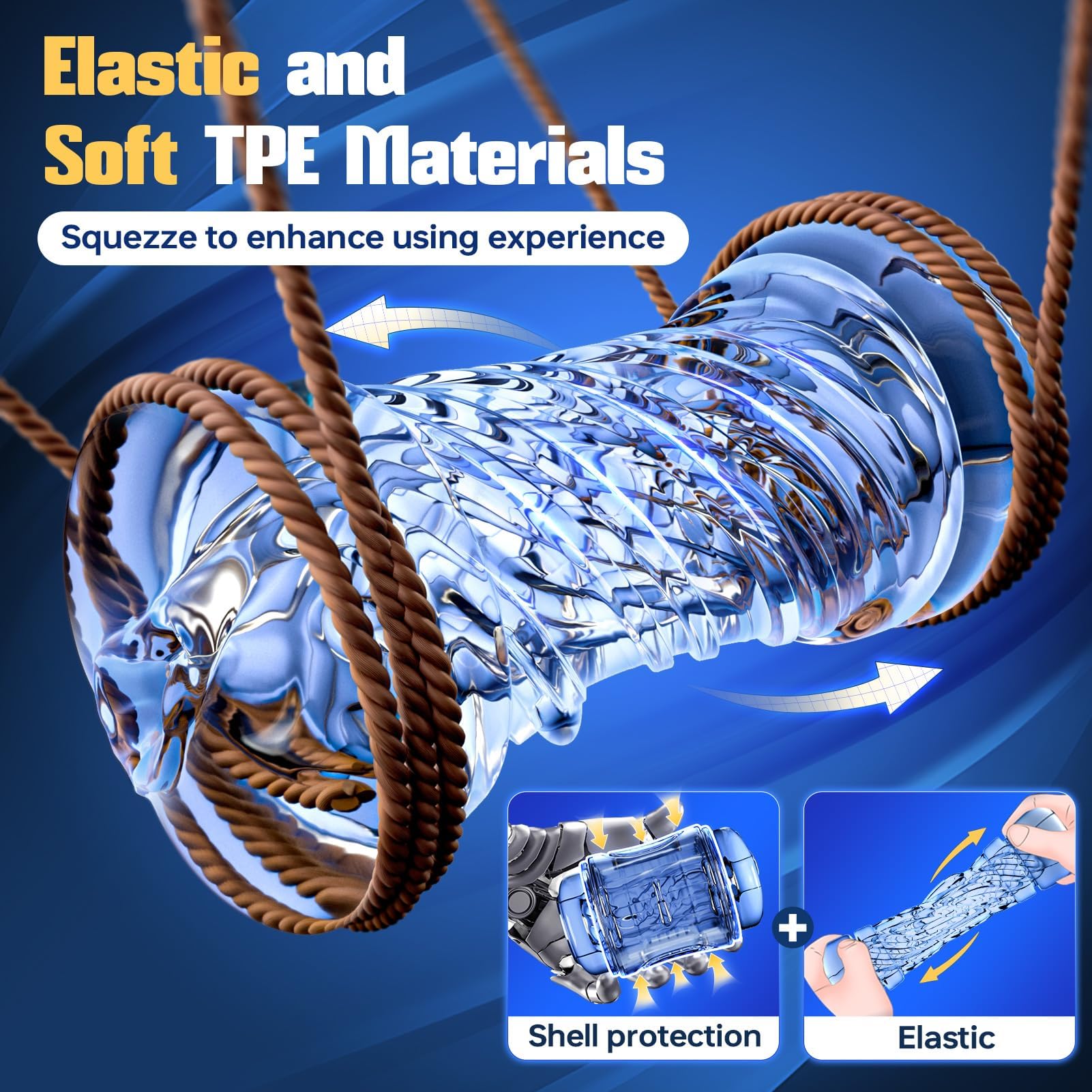 Premium Male Masturbator - Spiral Texture Stroker with Squeezable Pocket Pussy | Open-Ended Penis Sleeve for Solo & Couple Play | Realistic Vagina & Oral Simulation Sex Toy for Men (Great for Bedroom Fun & Intimate Games)