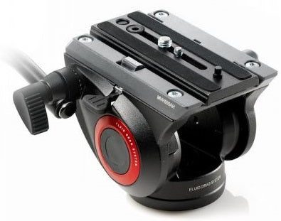 Manfrotto MVH500AH Fluid Video Head with Flat Base - Professional Tripod Head for Smooth Panning & Tilting - Perfect for DSLR, Mirrorless Cameras, and Video Production