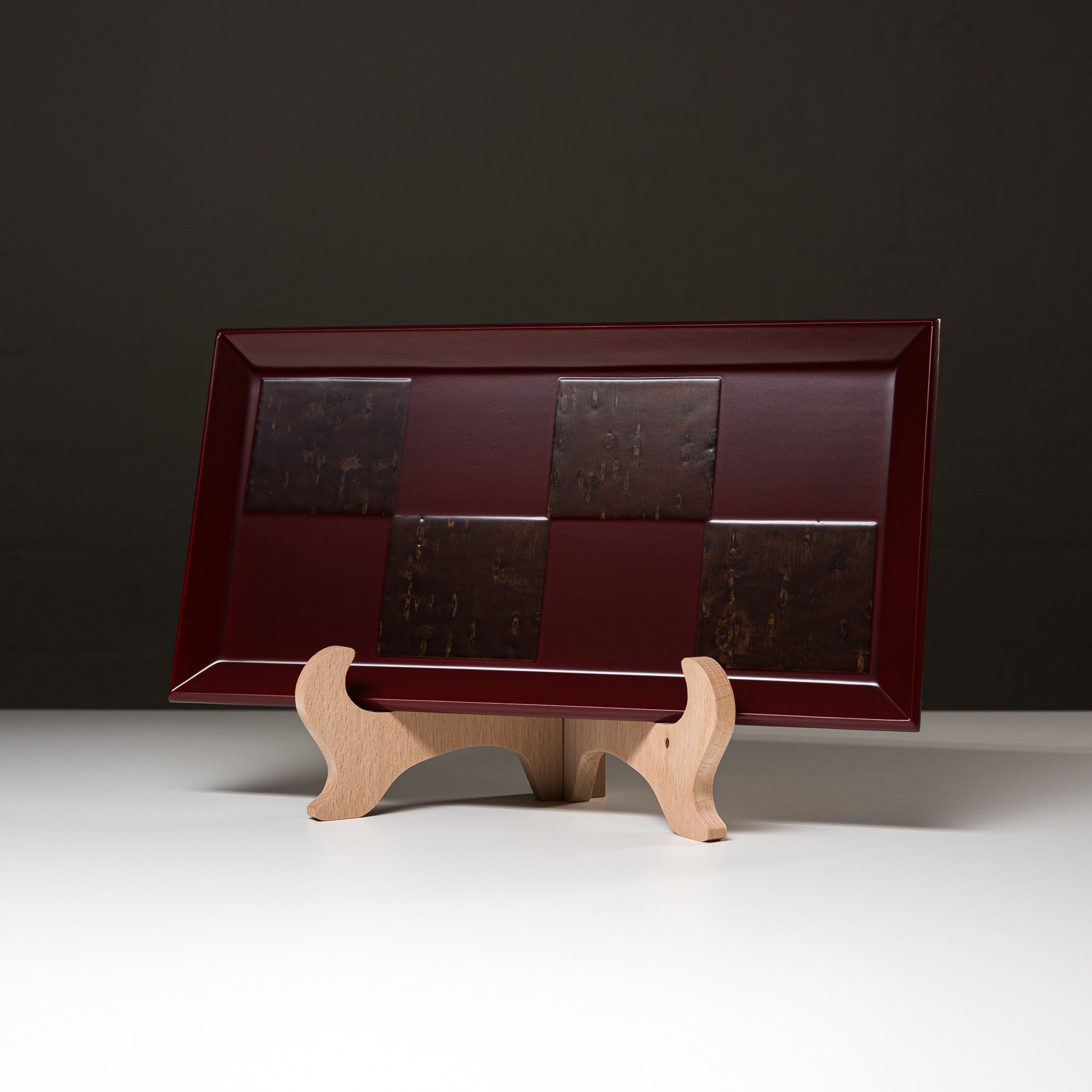 Premium Tomioka Cherry Bark Rectangle Tray 33.8 cm - Handcrafted Benizakura Wooden Serving Tray for Dining, Tea Ceremony & Home Decor - Traditional Japanese Craftsmanship