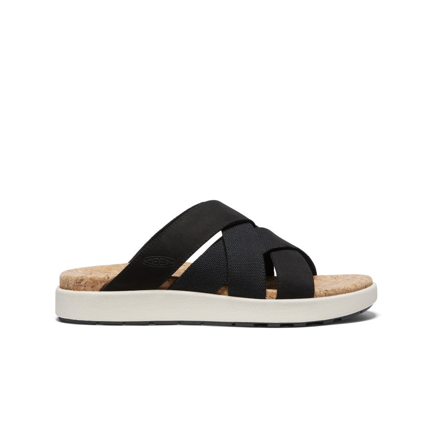 Women's Elle Mixed Slide Sandals - Black/Birch Color | Comfortable Summer Slides for Beach, Pool & Casual Wear