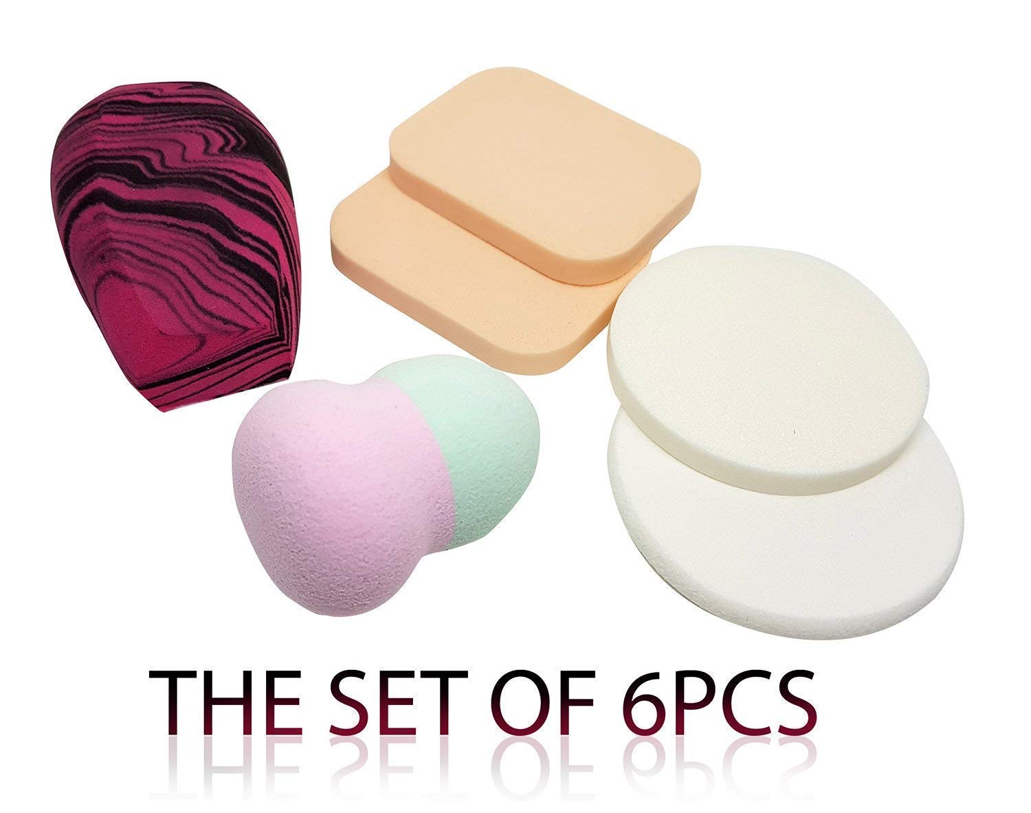 Professional Makeup Blender Sponge Set - 6 Pack Multicolor Beauty Blenders for Smooth & Flawless Foundation Application - Ideal for Liquid, Cream & Powder Makeup - Perfect for Daily Use & Professional Makeup Artists