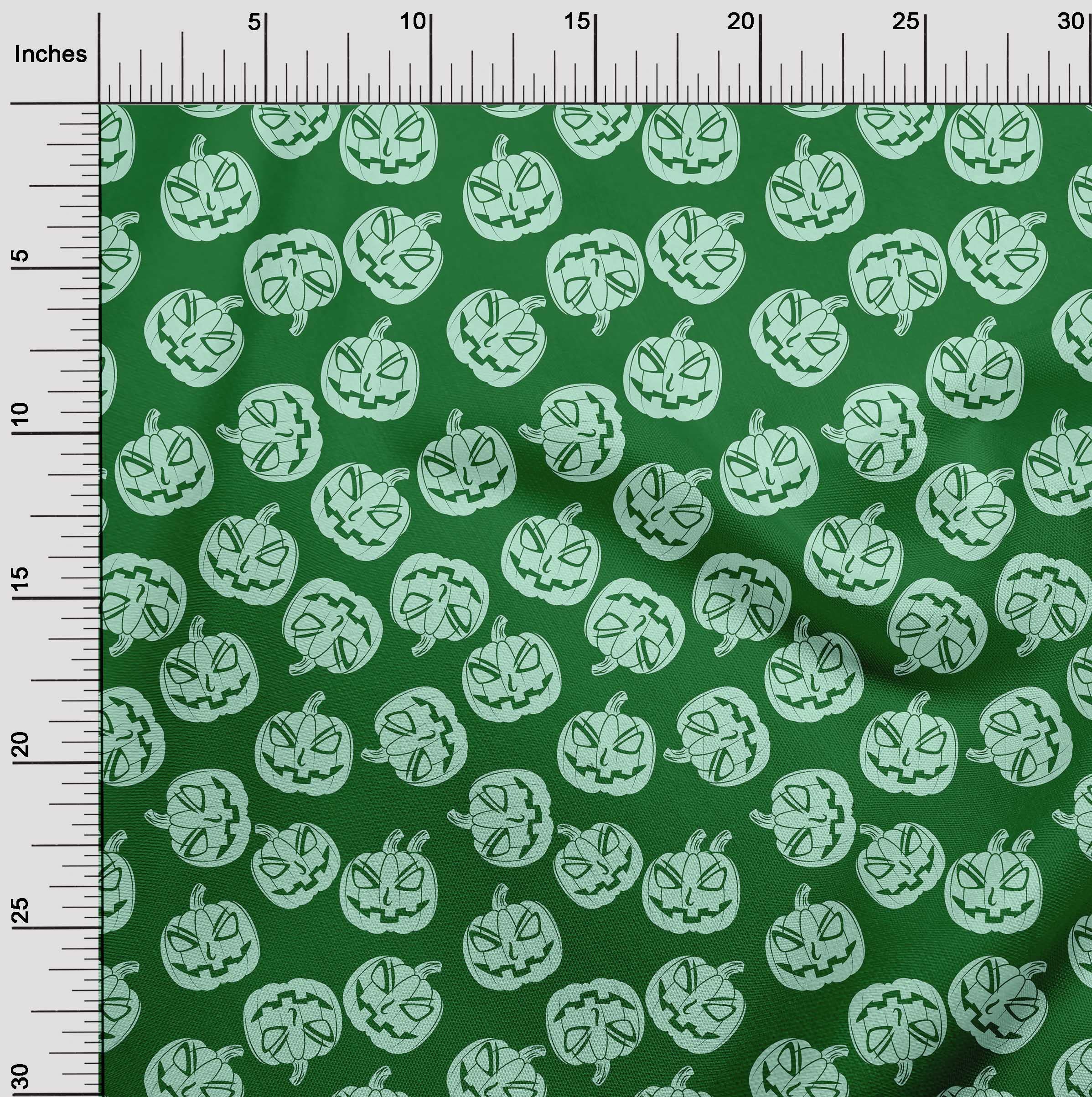 oneOone Rayon Green Halloween Fabric - 56 Inch Wide Printed DIY Sewing Material for Costumes, Dresses & Home Decor | Premium Quality by The Yard