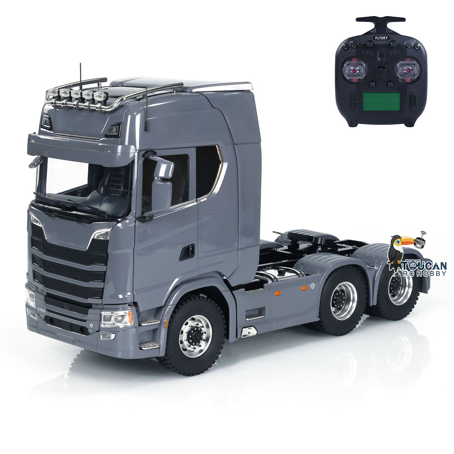 1/14 Scale RC Tractor Truck - 6x6 Remote Control Car with Metal Chassis & 2-Speed Transmission | Pre-Assembled & Painted | FlySky ST8 Radio System | Off-Road Adventure, Construction Site Play, Collector's Display