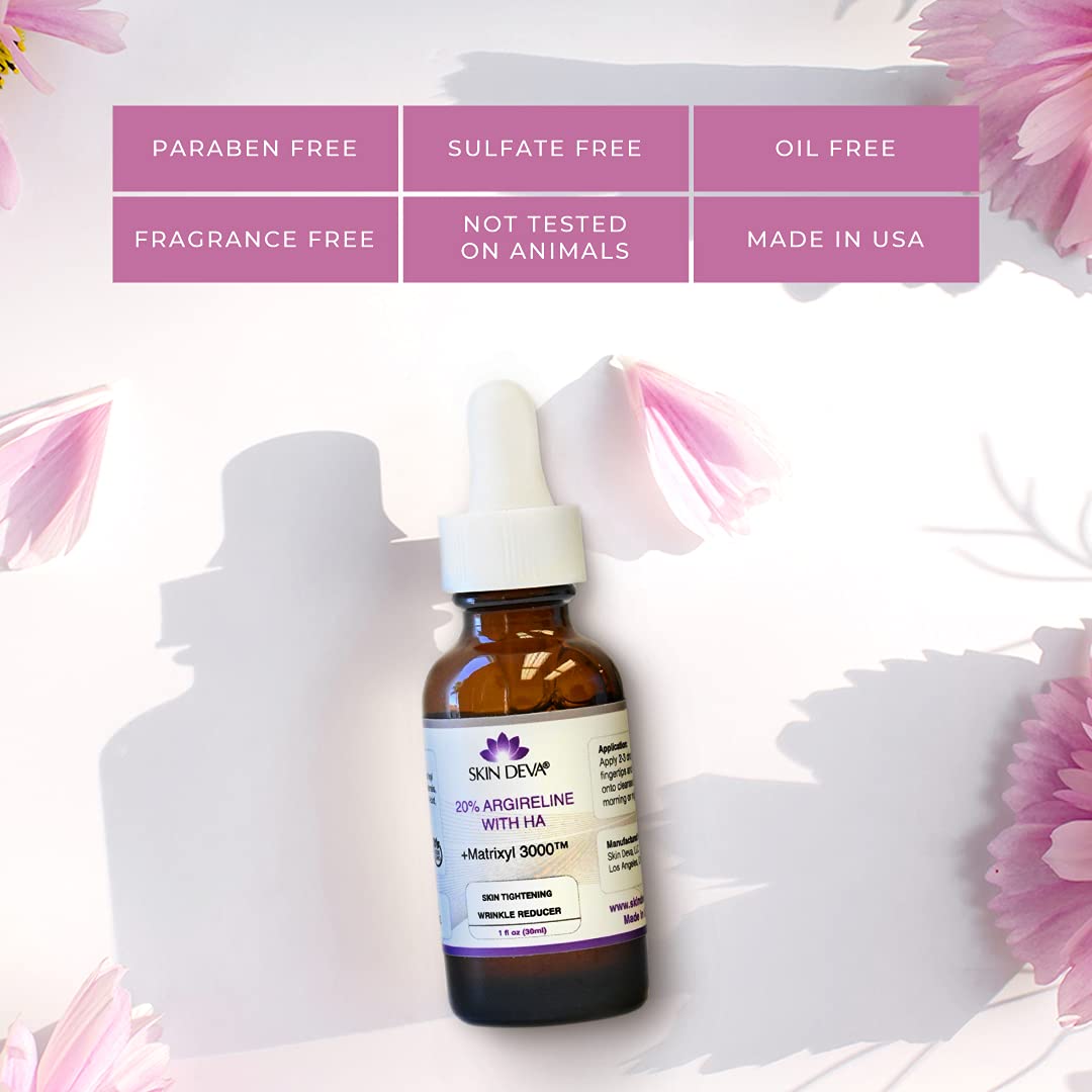 SKIN DEVA 20% Argireline Serum with Matrixyl 3000 & Hyaluronic Acid - Anti-Aging Face Serum for Wrinkle Reduction, Skin Toning & Collagen Stimulation | Perfect for Daily Skincare Routine & Nighttime Anti-Wrinkle Treatment