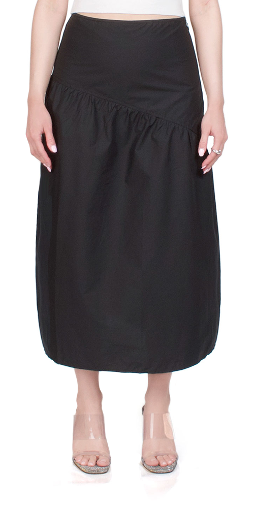 Black A-Line Skirt for Women - Elegant High Waist Flowy Midi Skirt for Office, Party & Casual Wear