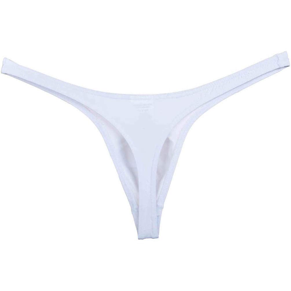 Men's Solid Thong Spandex Bikini T-Back Underwear - Comfortable Stretch Fabric for Workout, Beach & Daily Wear