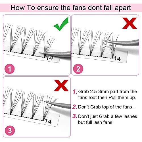 3D Volume Eyelash Extensions - 0.10mm C Curl 9-20mm Premade Fans for Natural Look | 3D/5D/7D Lash Clusters | Professional Salon & DIY Home Use | Perfect for Weddings, Parties & Special Occasions