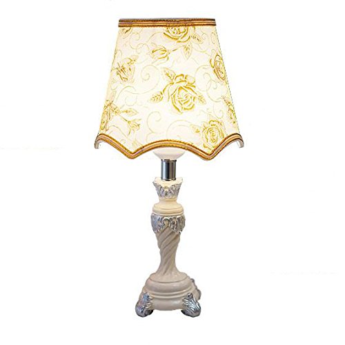 Golden Rose Lamp Shade - Nordic Minimalist Table Lamp with Button Switch & Fabric Shade (Bulbs Not Included) - Perfect for Bedroom, Living Room & Office Lighting Decor