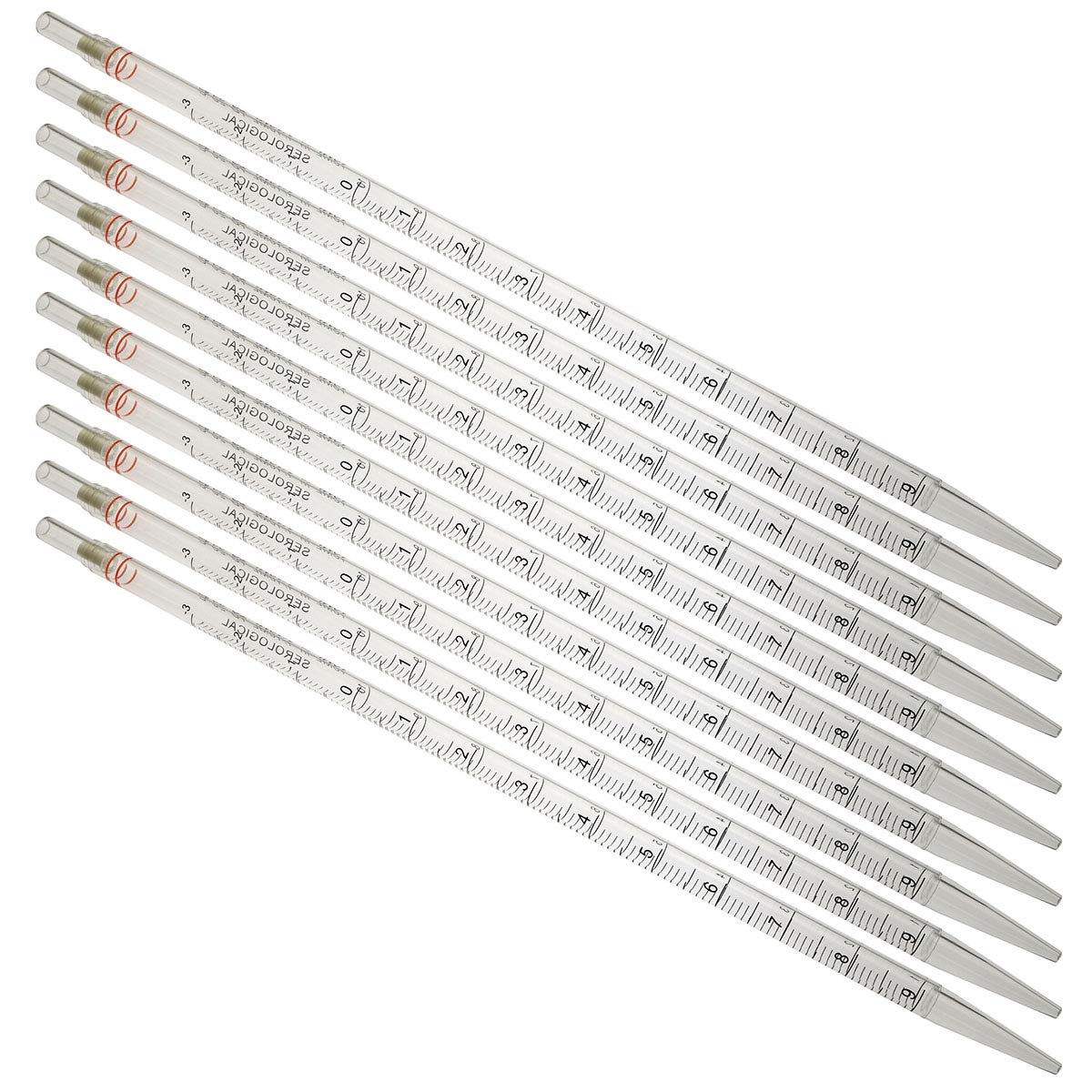 MEETOOT 10pcs 10ml Disposable Sterile Plastic Graduated Pasteur Pipettes with Scale - Ideal for Lab Experiments, Medical Use, and Science Education