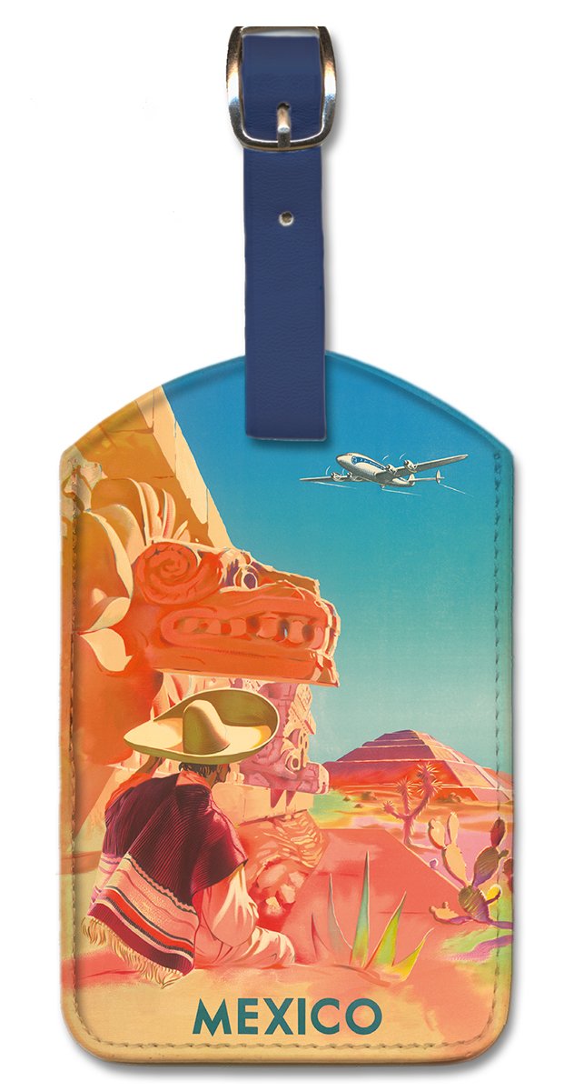 Pacifica Island Art Leatherette Luggage Tag - Mexican Inspired Travel Accessory by S. Prout | Perfect for Suitcases, Backpacks & Travel Bags