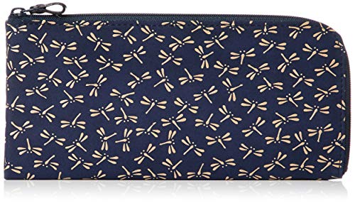 Navy Blue Deerskin x White Lacquer Dragonfly Pattern 2315-14-008