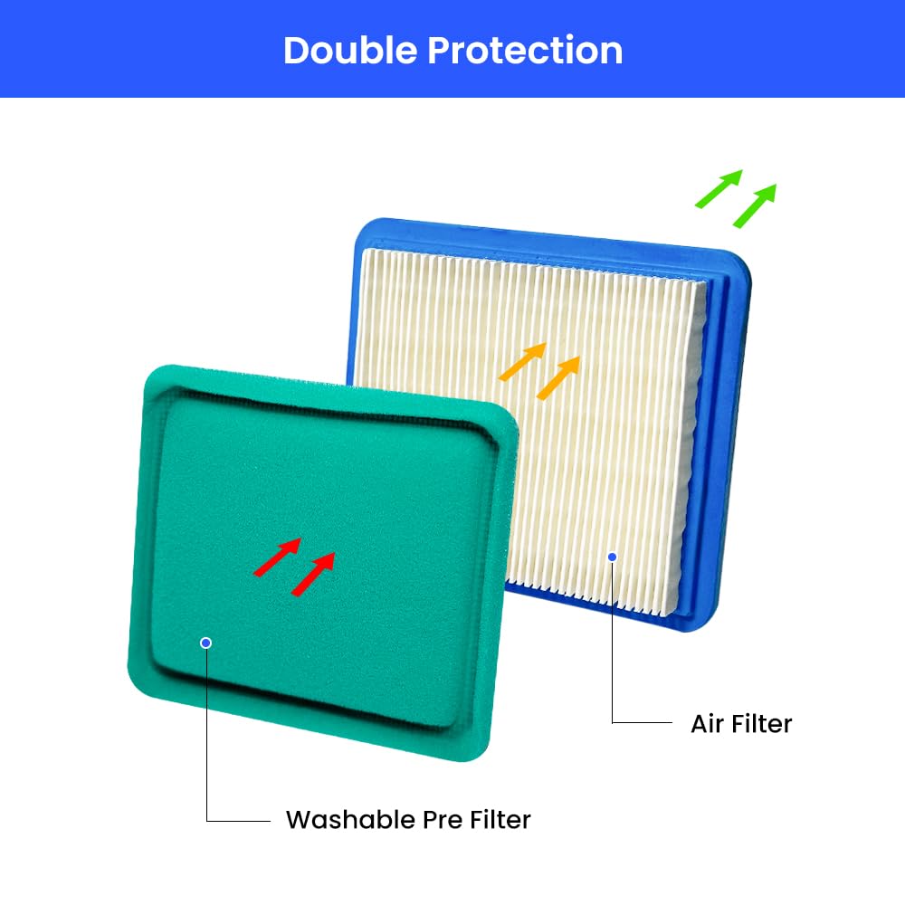6 Pack 491588s Air Filter with Pre Filter - Compatible with Toro 20332, Craftsman 3364, Replaces 491588 & 399959 - Perfect for Push Lawn Mower Maintenance & Engine Protection