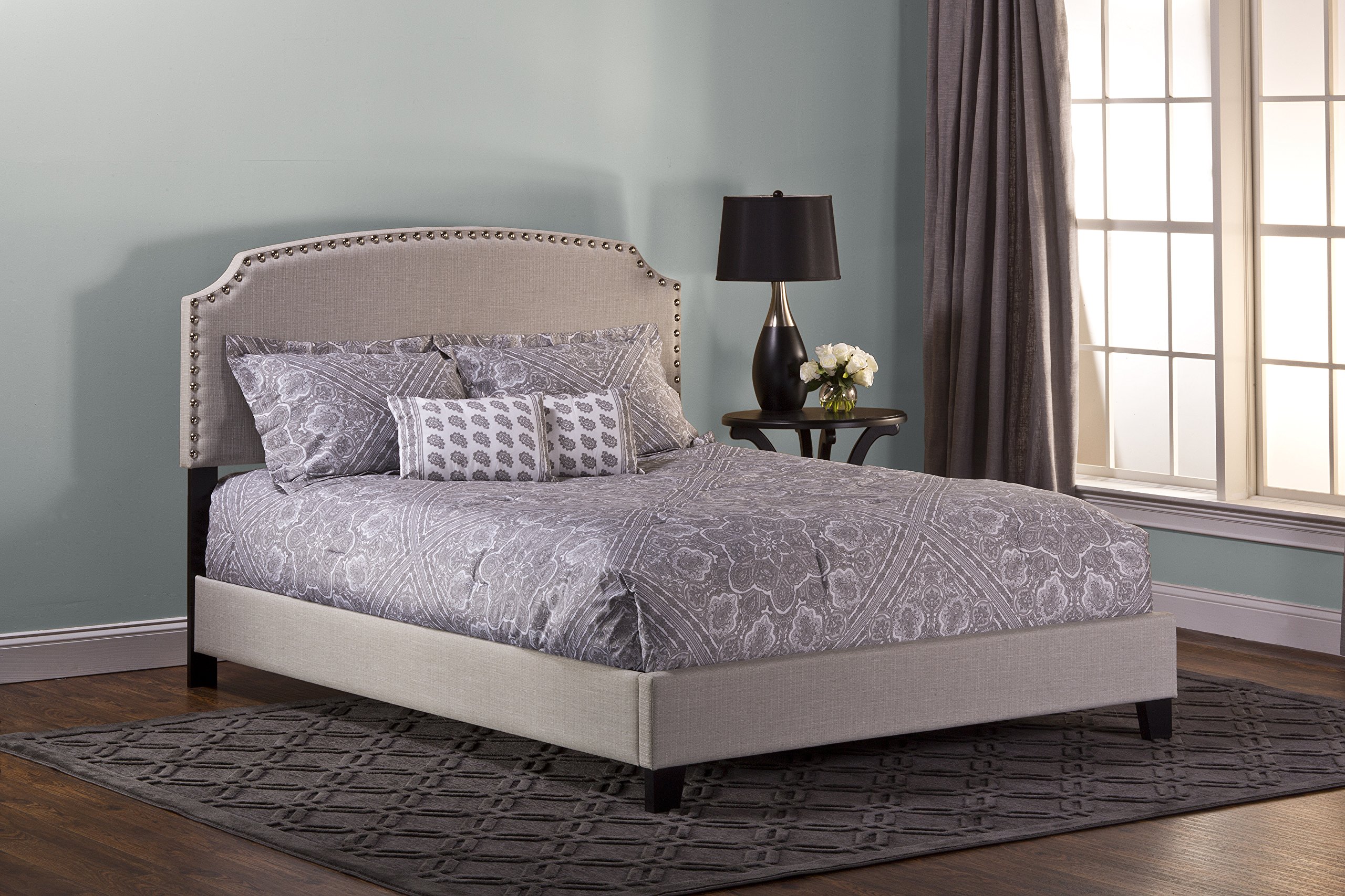 Hillsdale Furniture Lani Full Size Bed Frame - Light Linen Gray Finish - Modern Bedroom Furniture for Master & Guest Rooms