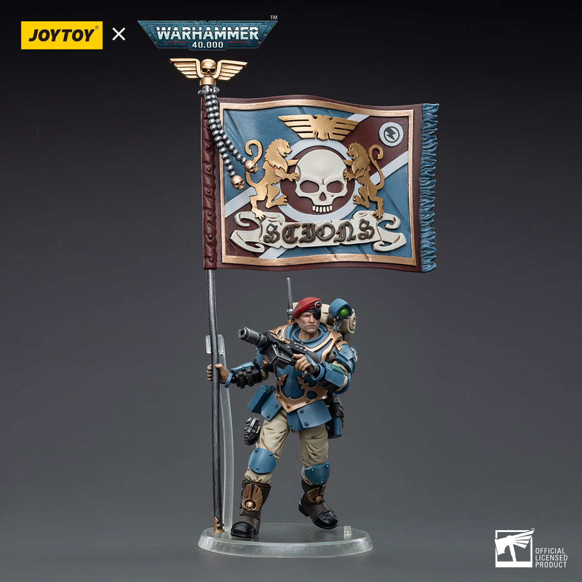 1/18 JOYTOY 3.75-inch Astra Militarum Tempestus Scions Command Squad Action Figure - 55th Kappic Eagles Set (5pcs) - Perfect for Warhammer 40K Collectors, Tabletop Gaming & Display