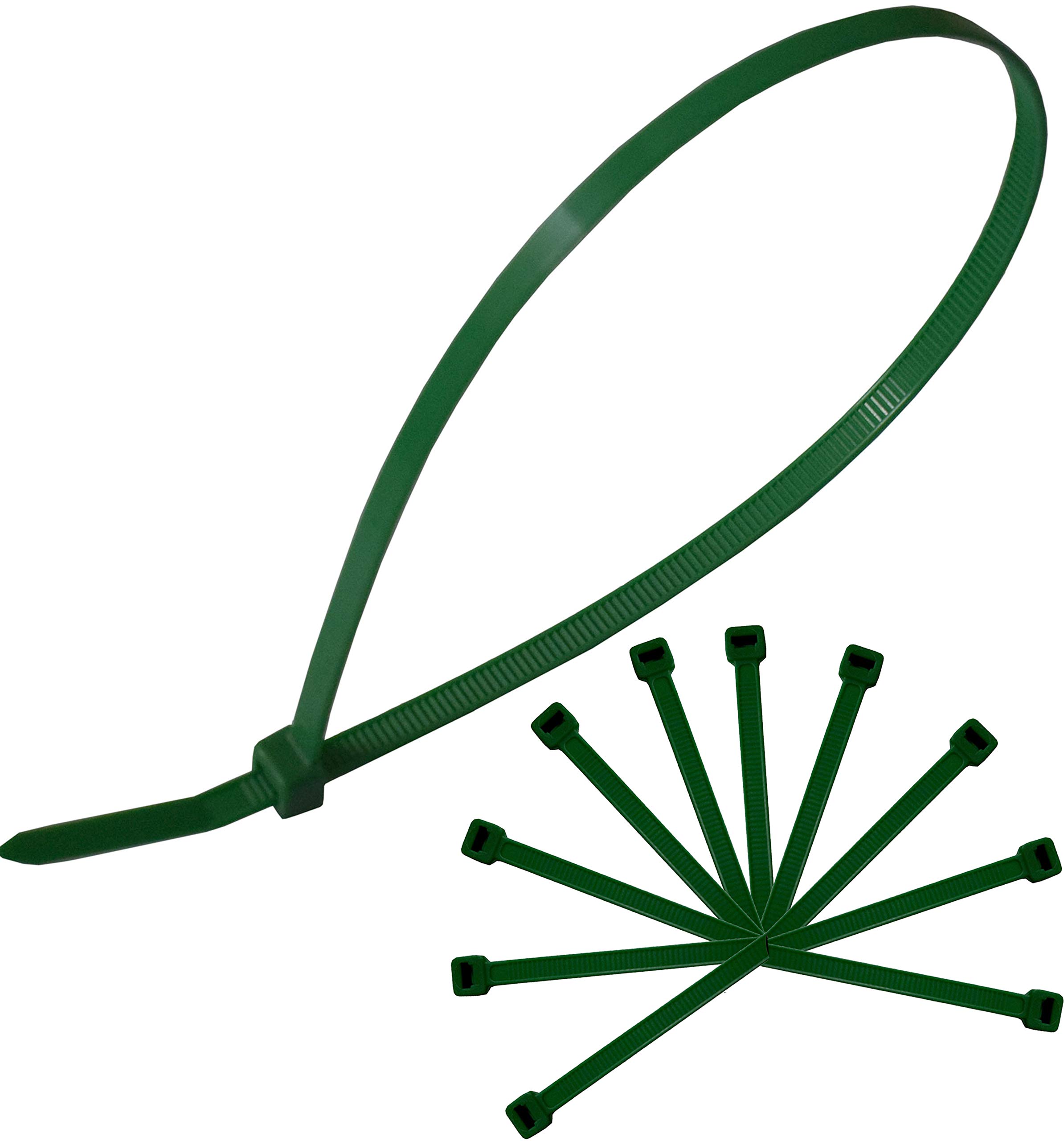 100 Pcs Heavy Duty 12-Inch Nylon Cable Zip Ties - Self-Locking Wire Ties for Organizing Cables, Wires & Bundles | Ideal for Home, Office, Garden, Electronics & DIY Projects (Green)