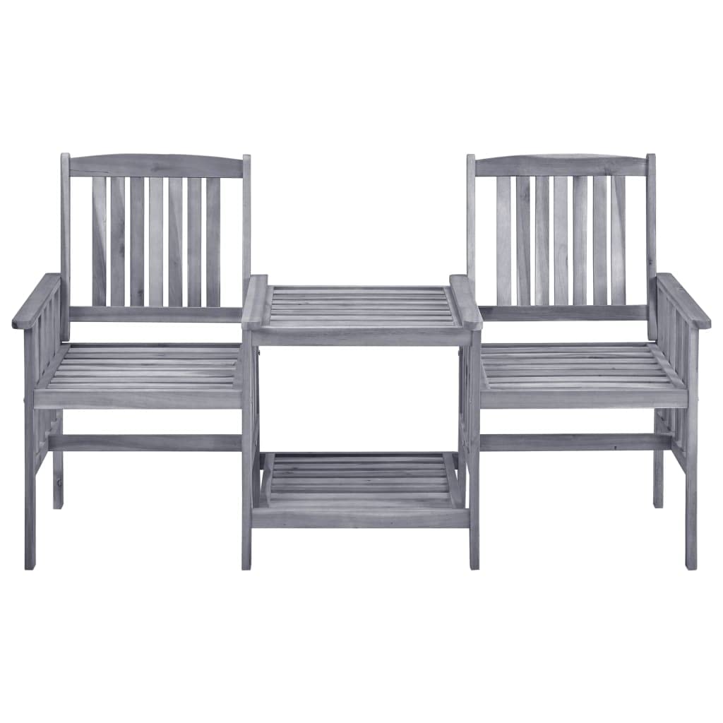 vidaXL Acacia Wood Patio Bistro Set with Cushions - Outdoor Garden Furniture, 3-Piece Conversation Set with Table and Chairs - Perfect for Backyard, Deck, or Balcony Relaxation