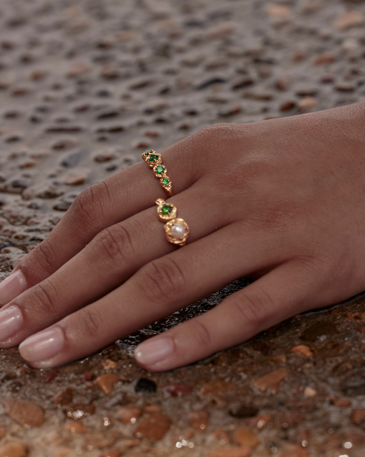 18K Gold Vermeil Moonlit Tides Ring - Elegant Wave Design Stackable Jewelry for Women, Perfect for Date Night & Beach Vacation Accessories