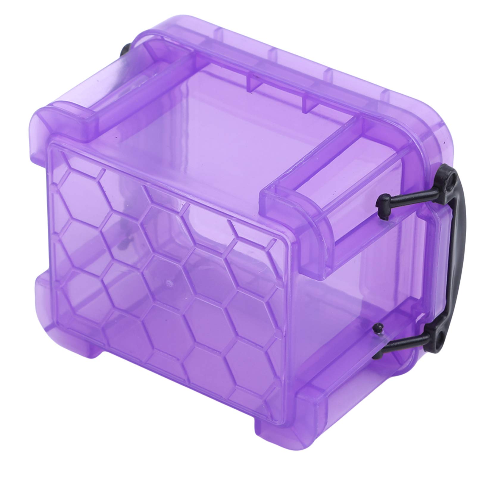 Mini Clear Plastic Storage Box with Locking Lid - Cute Desktop Organizer for Office Supplies, Makeup, Jewelry & Small Accessories - Style 2