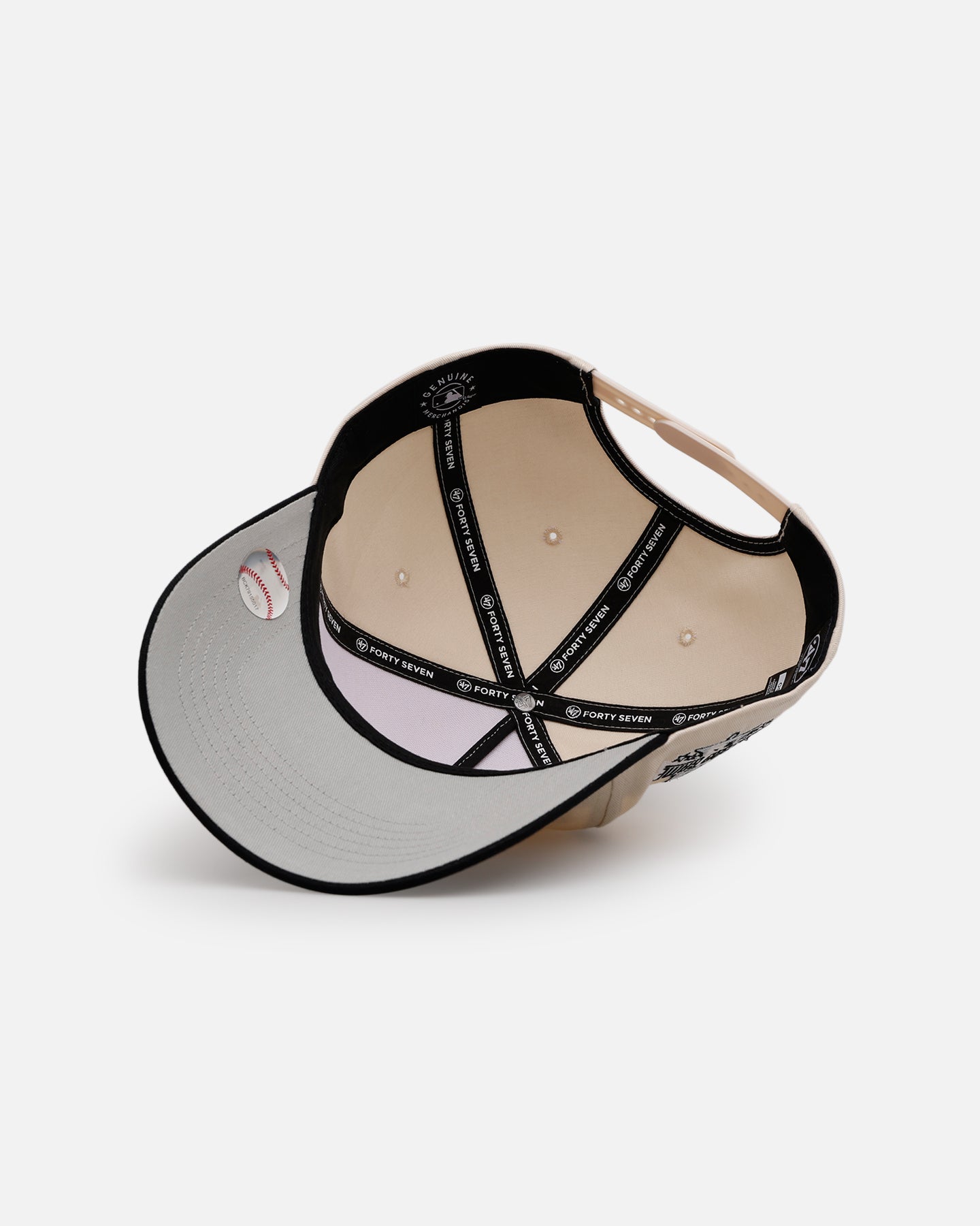 47 Brand Philadelphia Phillies 'Herringbone' 47 Offside Snapback Hat - Adjustable Natural/Black Baseball Cap for Men & Women - Perfect for Sports Fans, Casual Wear & Game Day Outfits