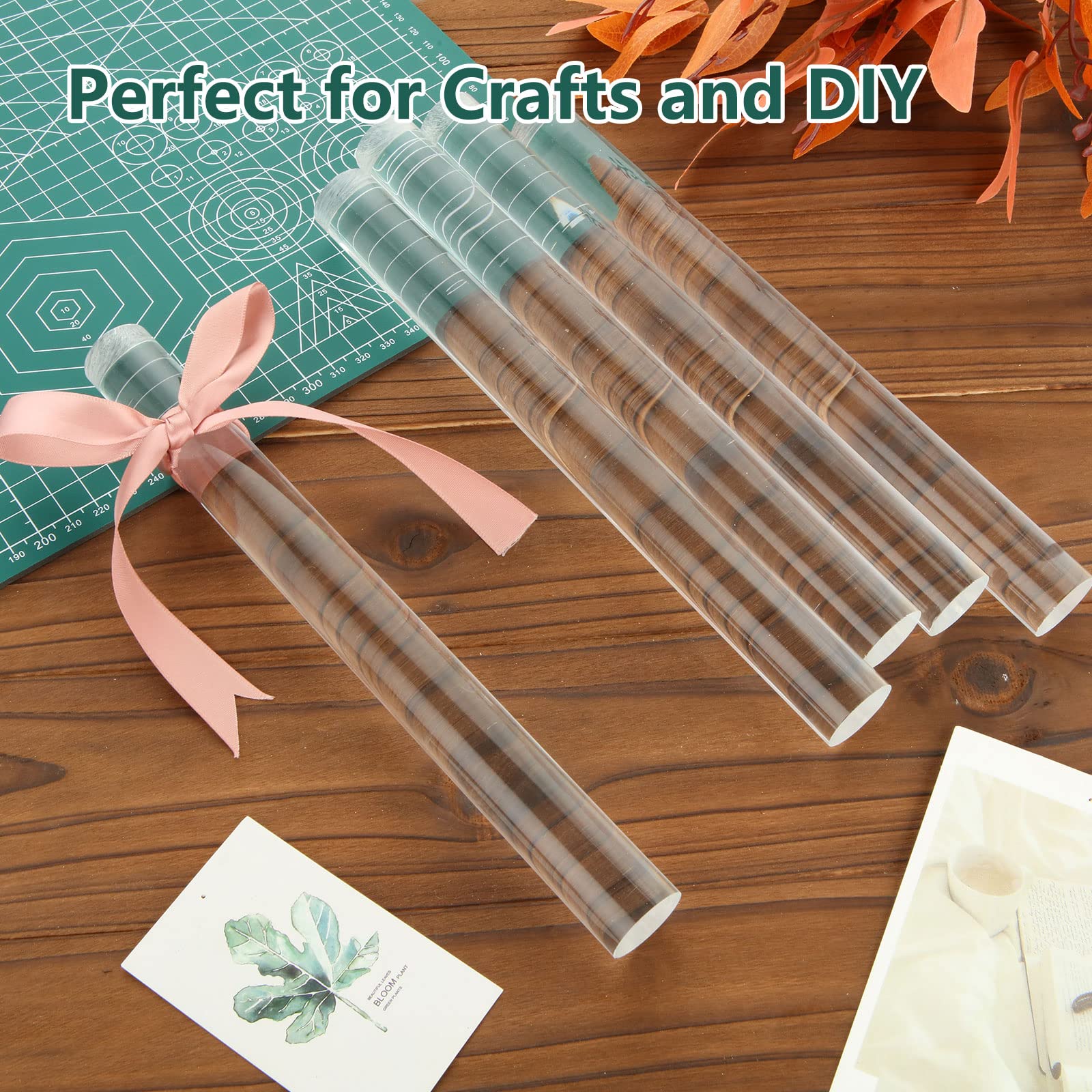 10 Pack Clear Acrylic Rods 10